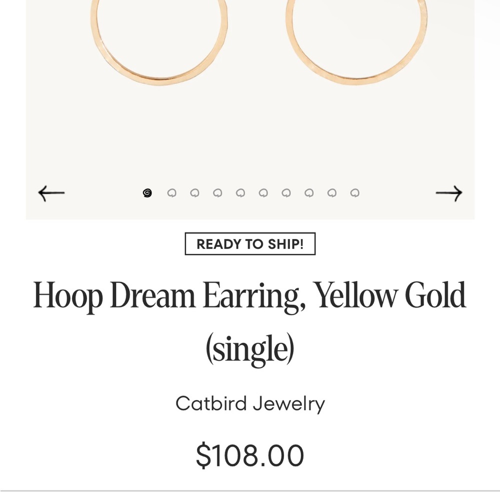 Catbird Hoop Dream Earrings (pair)